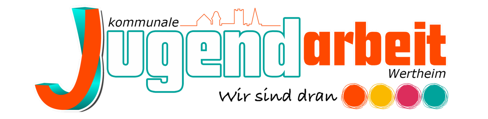 Großes Logo "Kommunale Jugendarbeit Wertheim - Wir sind dran"